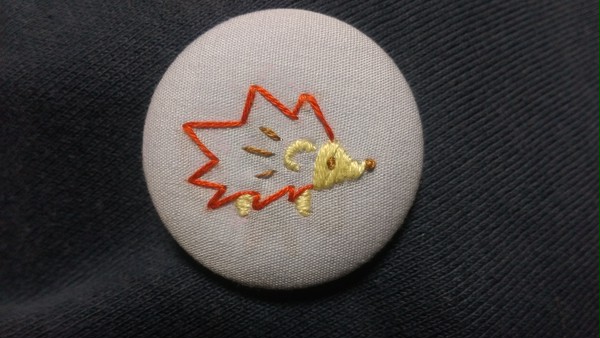 ハリネズミの刺繍