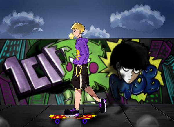 Graffiti & スケートボード少年
