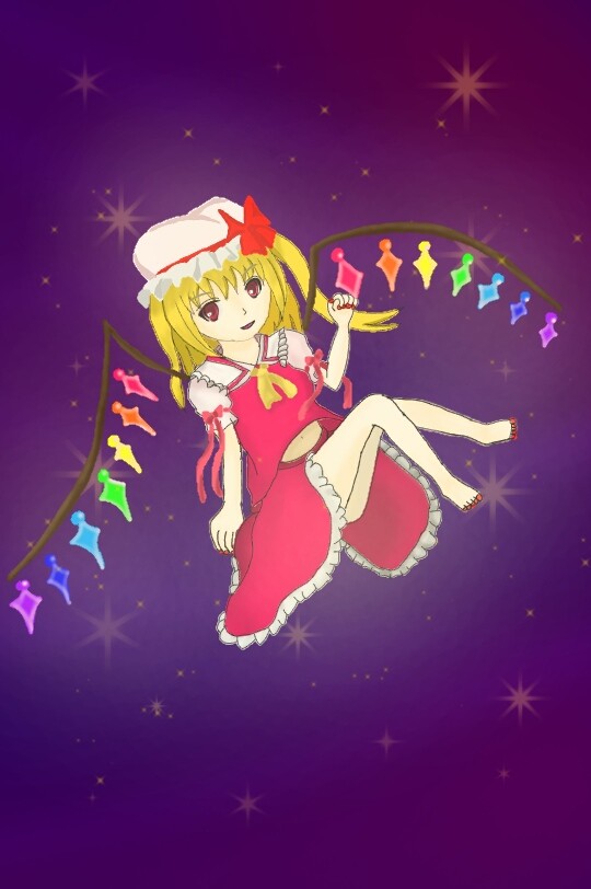 夜空に浮かぶフランちゃん