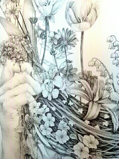 ペン画 植物 花