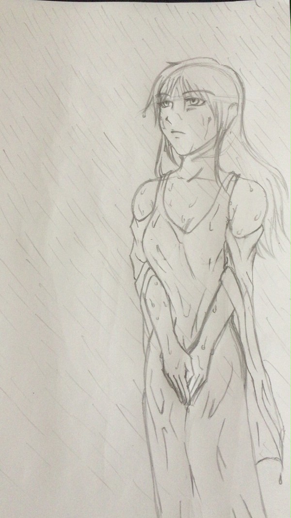佇む女 〜鉛筆画オリジナル〜