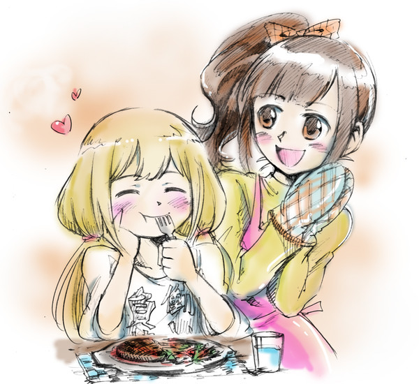 お手製のハンバーグをふるまう響子ちゃん