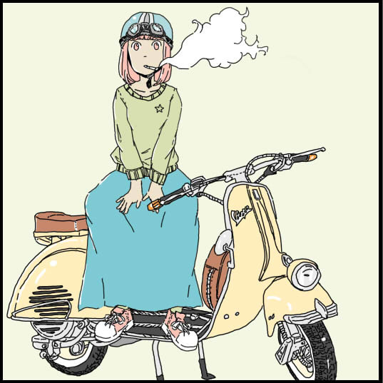 Vespa × cigarette × girl