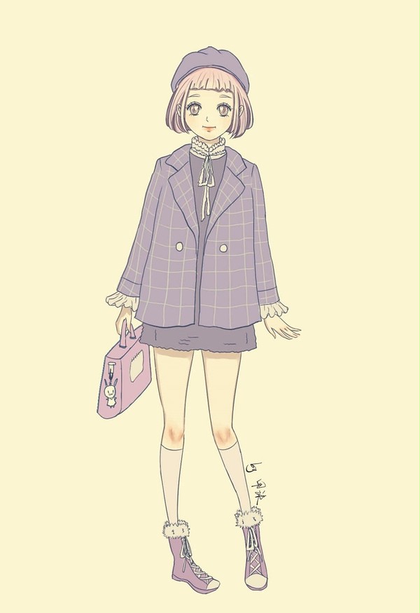 穿格子外套的女孩