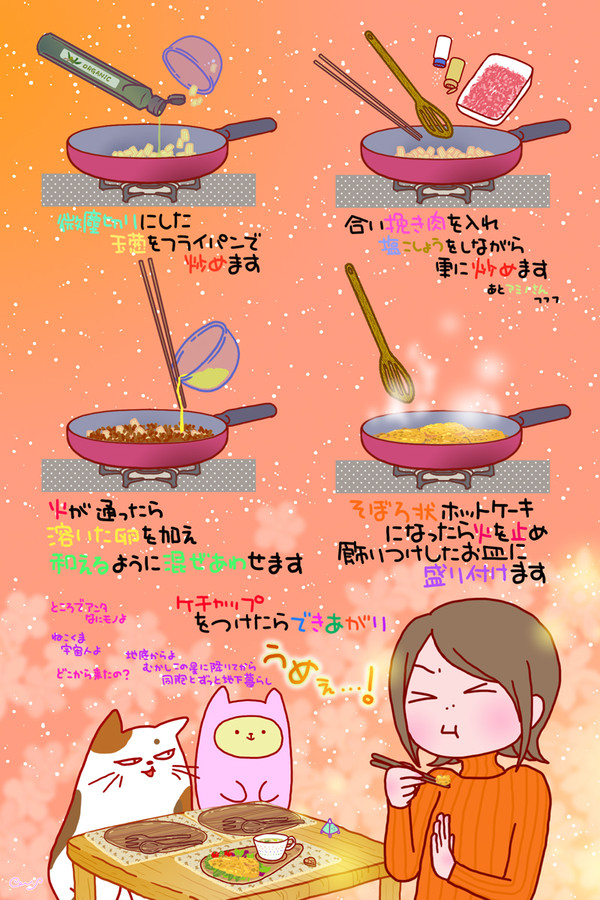 ミートぼっちオムレツ