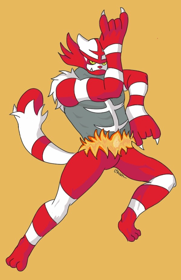 Luchalitten in a Kira Queen pose