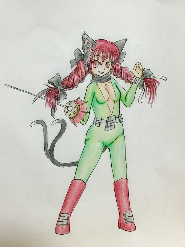 【落描き】火炎猫燐xダルニア【東方xマイナー特撮】