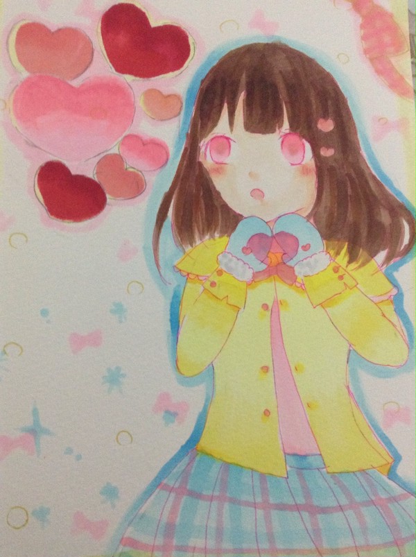 女の子を描いた！(=^ェ^=)