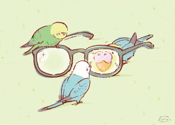 めがねとインコちゃん