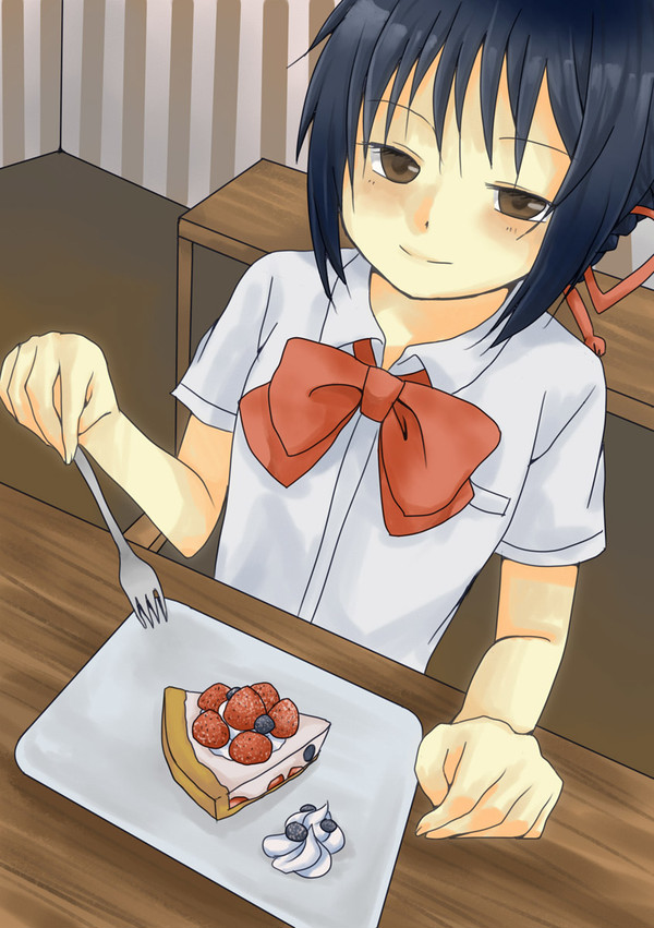 甘いものを食べてる君は