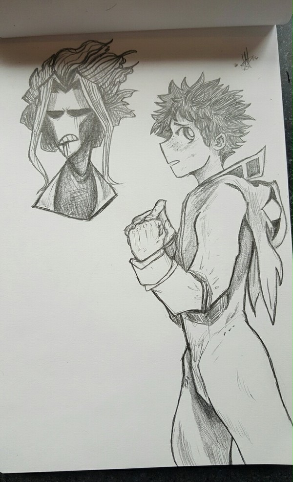 sketch dump- all might and deku