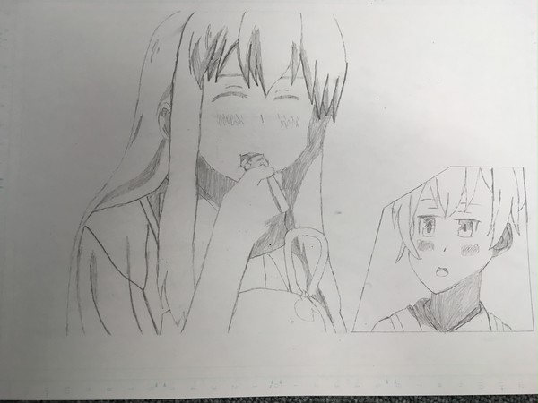 食べる赤城さんと見つめる加賀さん