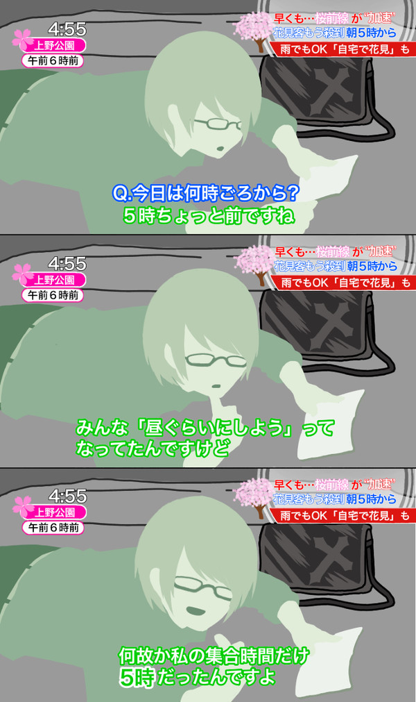 ミドリカワくんで花見トレス