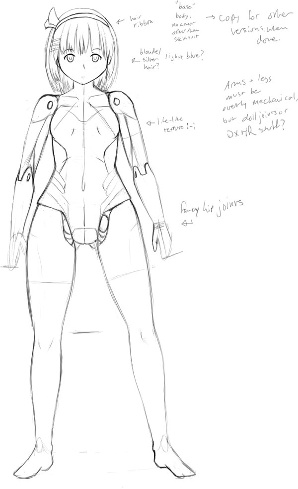 Robot girl sketches