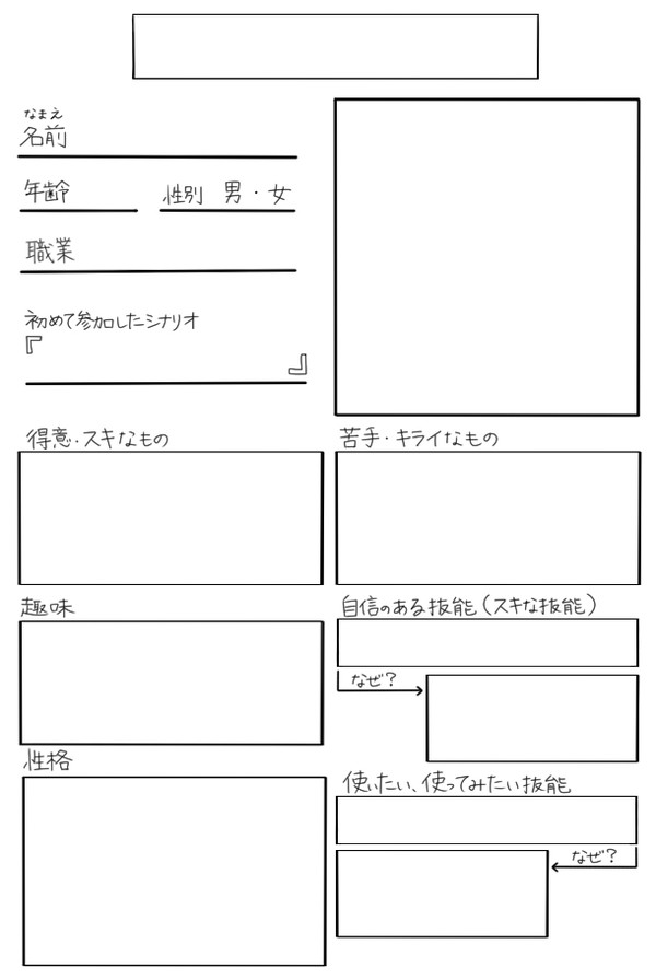 クトゥルフ神話TRPGの探索者紹介シート