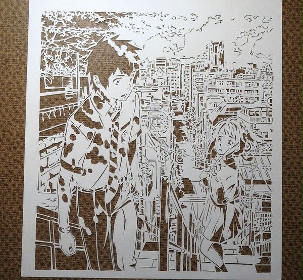 【切り絵】瀧と三葉【君の名は。】