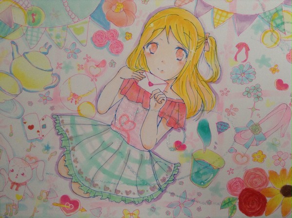 女の子を描いたよ( ´ ▽ ` )ﾉ