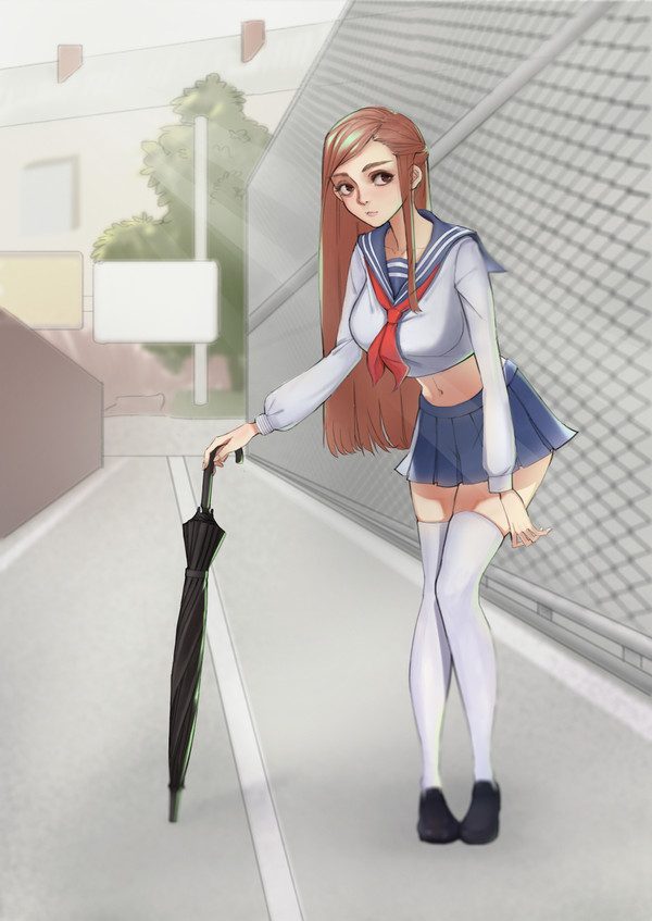 校服女