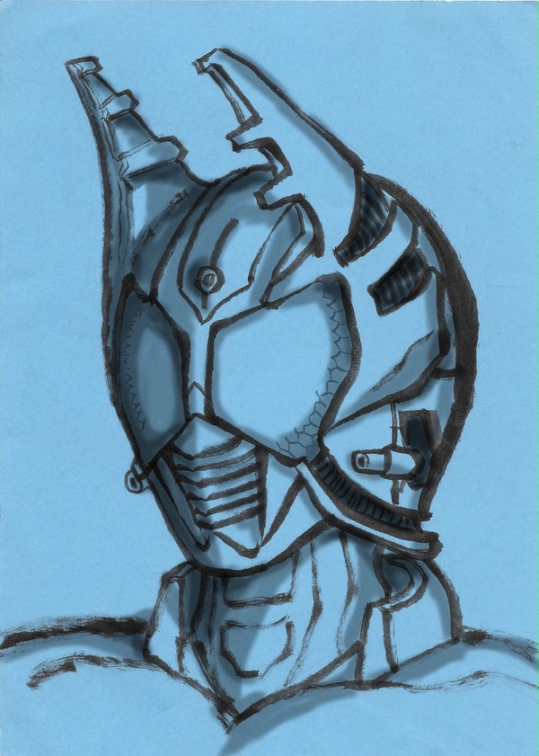 仮面ライダーガタック（墨絵）