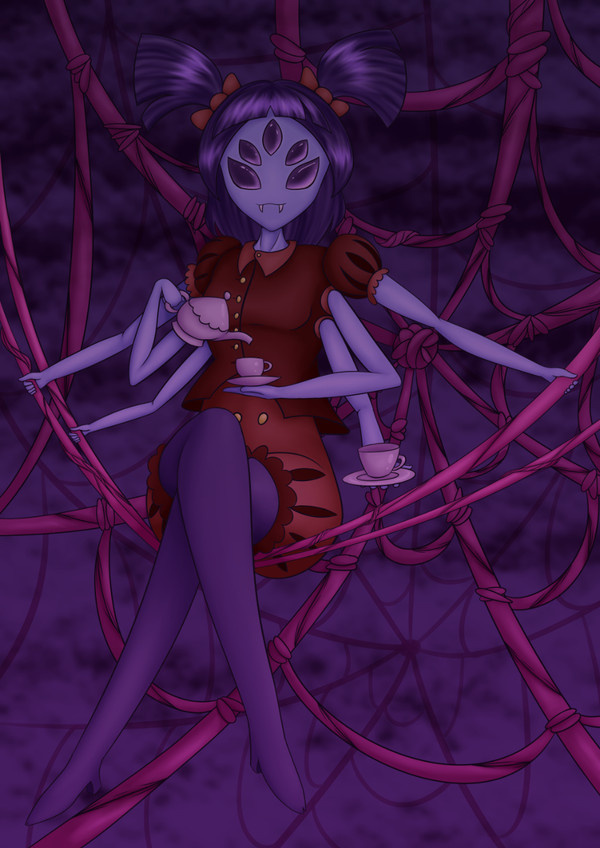 Muffet sitting in her web