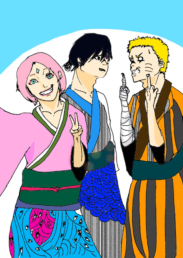３人で