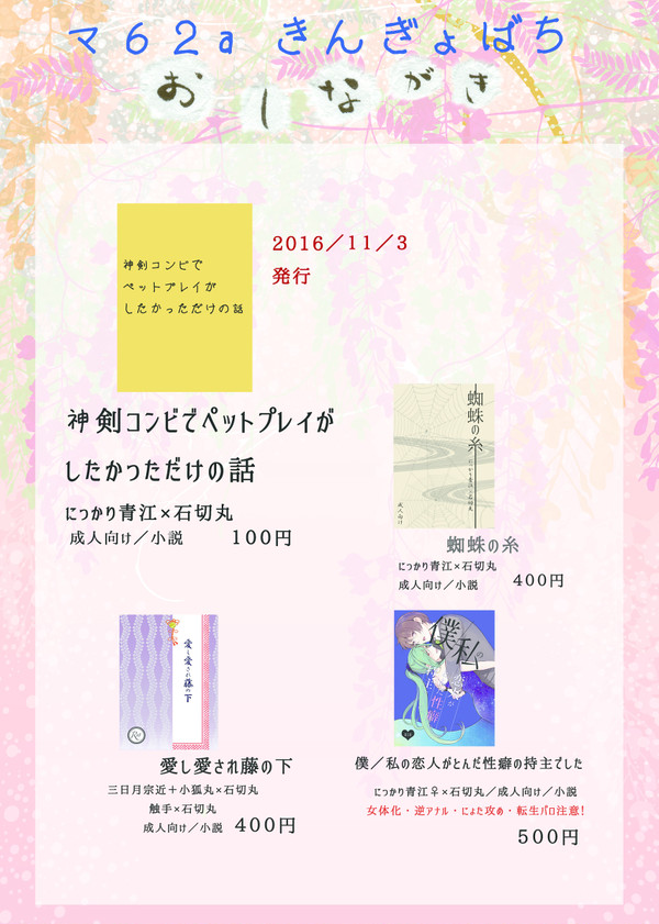 【1/8 閃華の刻10】おしながき
