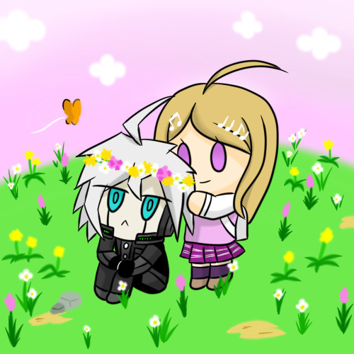 花園で