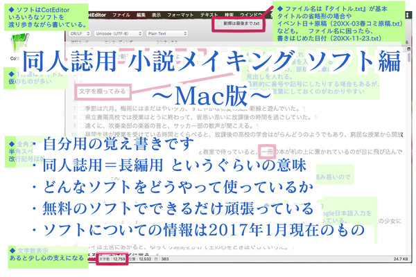 【覚書】小説メイキング ソフト編 〜Mac版〜
