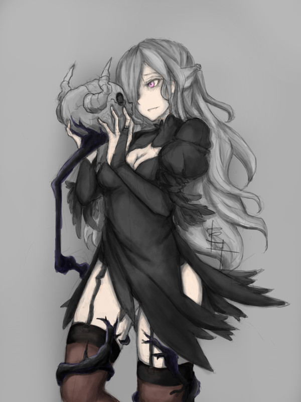 Maria holding skull