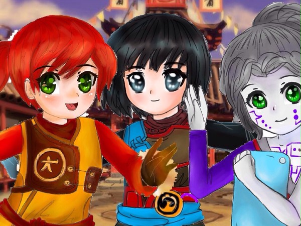 Skylor, Pixal, and Nya