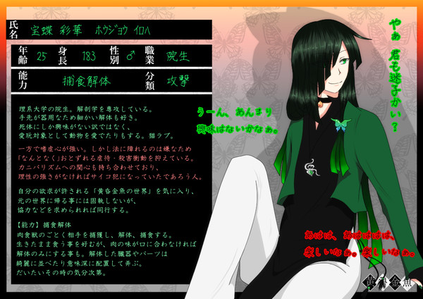 【黄昏金魚】宝蝶彩華【黒猫】