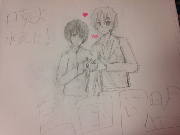 写メ撮り✩アナログ日英軍事同盟日だね！+落書き