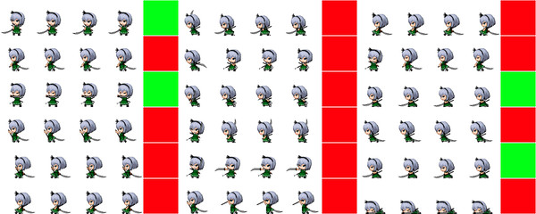魂魄妖夢（半霊なし）：サイドビュー素材