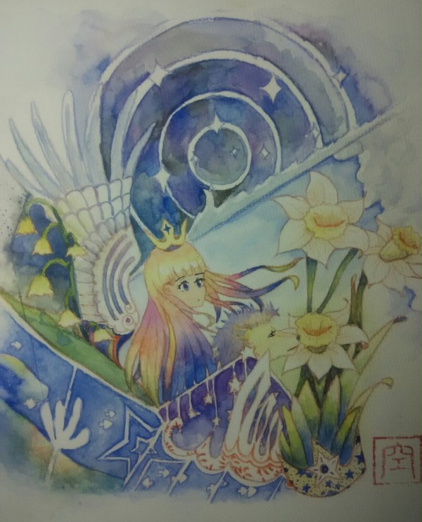 童话公主水彩