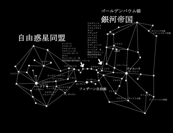 辺境航路の世界（星域図）