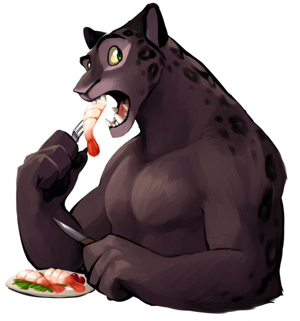 Eats shrimp