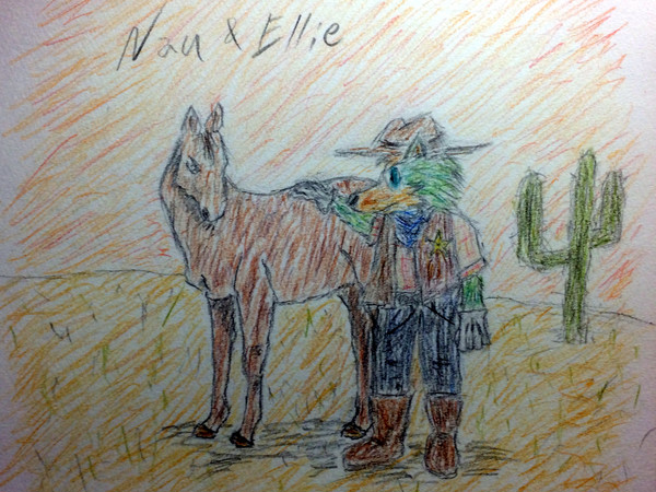 犬保安官・ナウと愛馬のエリー