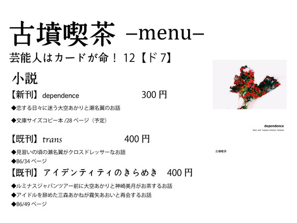 芸能人はカードが命！12　お品書きとサンプル