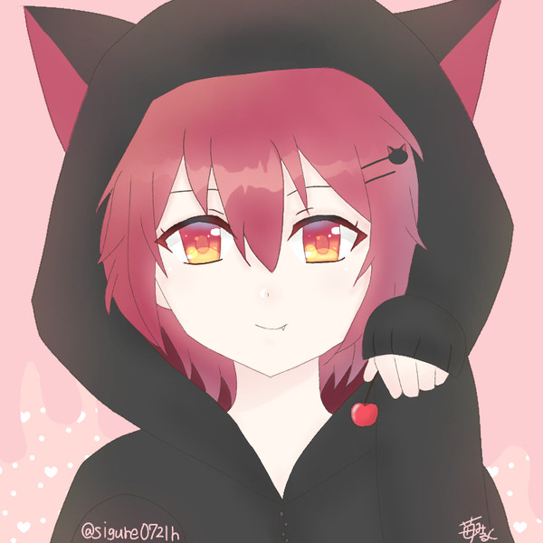 猫耳フードの男の子
