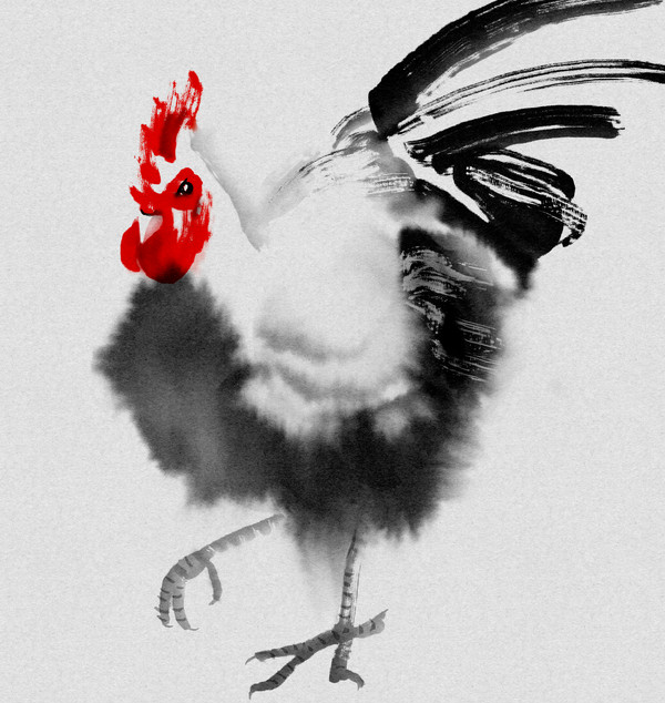 Year of the Rooster Ink Painting