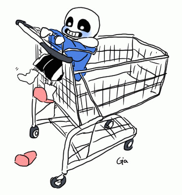 【Undertale】ショッピングカートに座ってる
