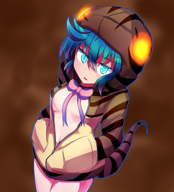 ツチノコちゃんの服の前の線の部分がチャックだったら半脱ぎさせたい