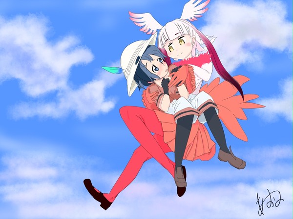 トキとかばんちゃんらぶらぶ空中お散歩デート