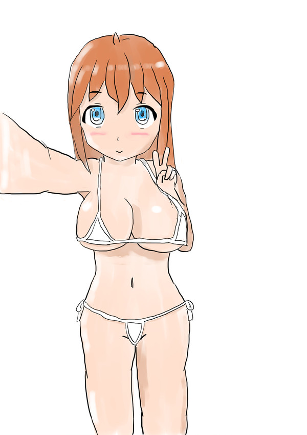 自撮りをする女の子