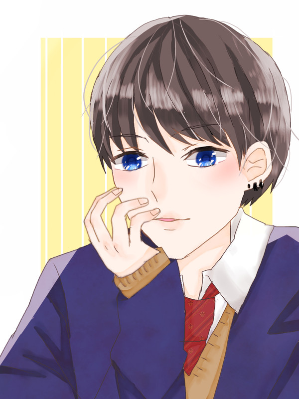 黒髪ピアス