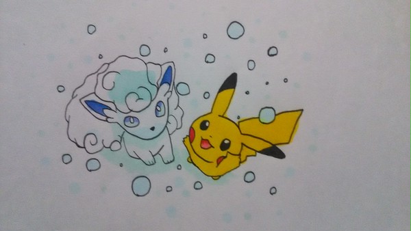 ピカチュウとアローラロコン