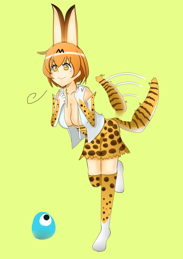 服が脱げる事を発見して自慢げに見せてくるサーバルちゃん。