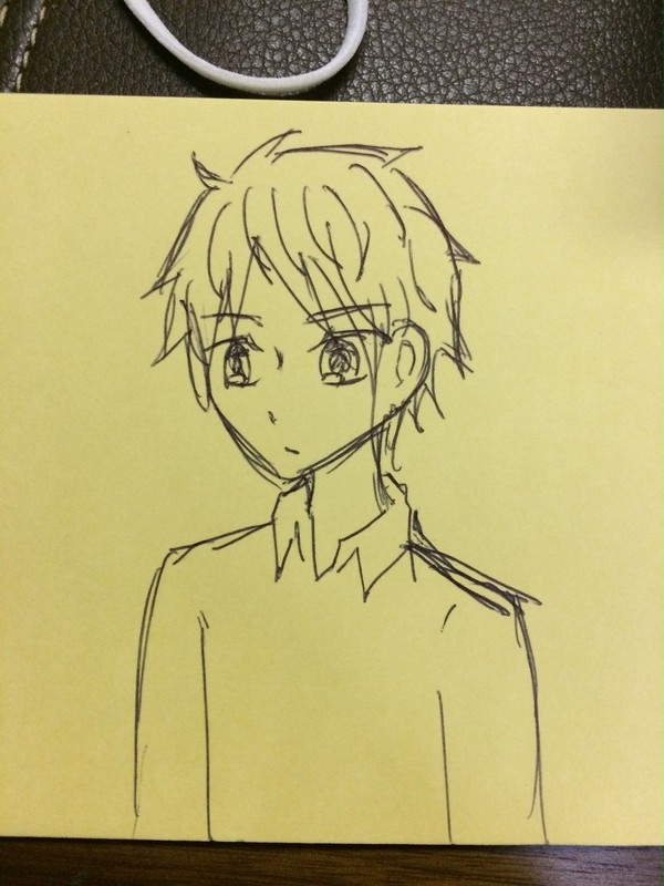 男の子も描いたけど肩と襟が意味わからない