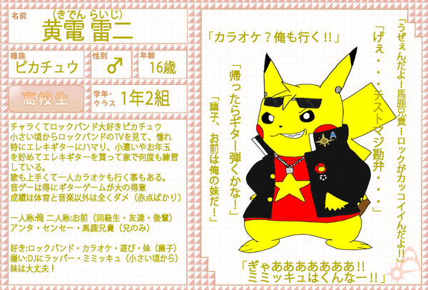 【ぽけCLT】黄電 雷二【キャラシ】