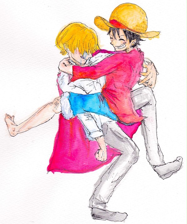 ルフィ受け止めながら泣いてるサンジくん
